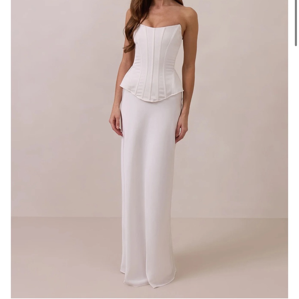 Park & Fifth Strapless White Maxi Skirt